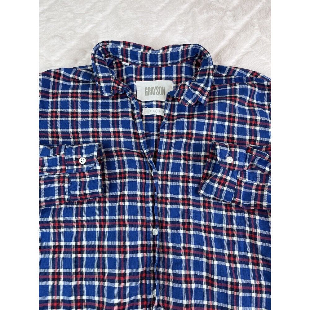 Grayson The Hero Flannel Shirt Women's Blue Red Plaid LS Frank & Eileen - Sz 03